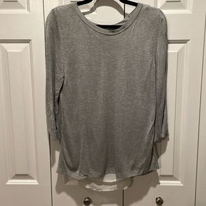 Gray 3/4 Sweater with Split Back